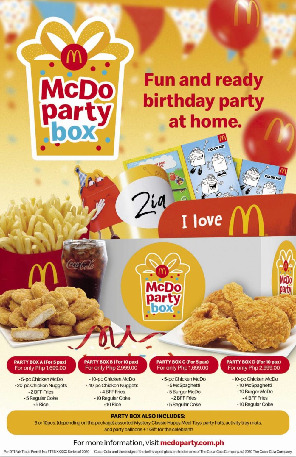 Bring home the celebration with the new Mcdo Party Box